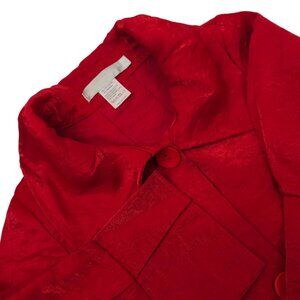 Urban Mango Button Front Jacket M Crinkle Design 3/4 Sleeve A Line Swing Boho